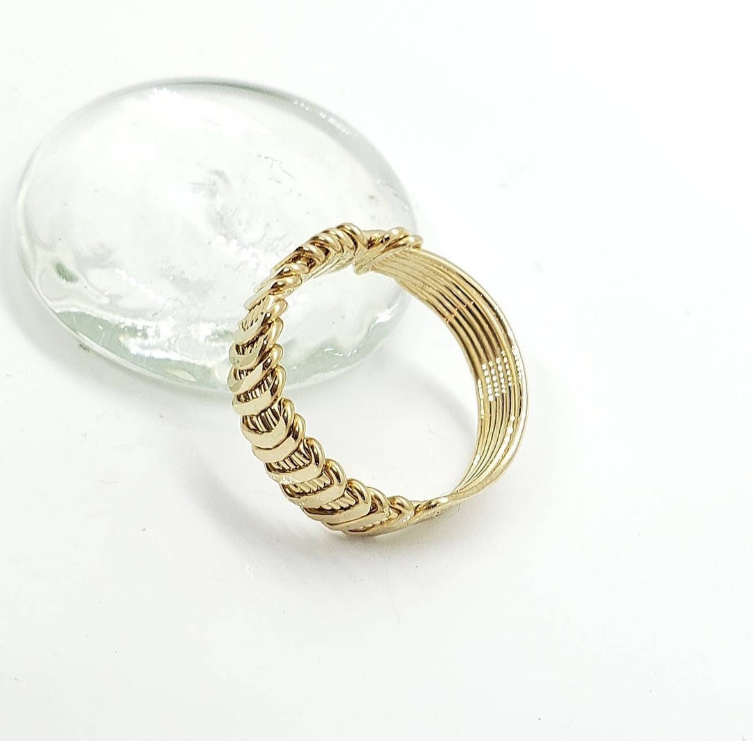 Bague en or 14K pour homme. Bague index de lindex. Large bande. Pouce pour femmes. Pinky pour