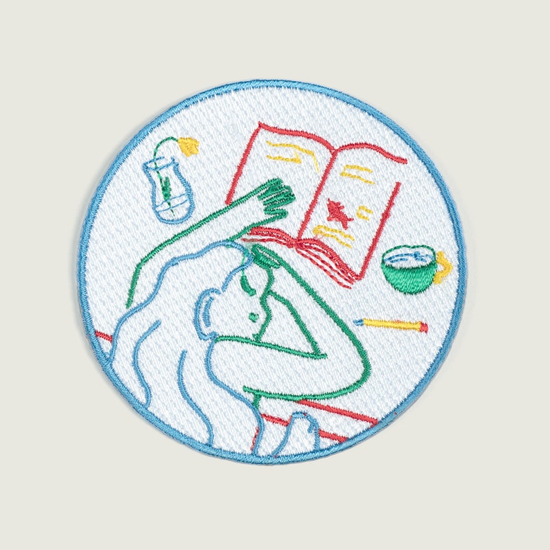 Patch with design of Reading Girl Perfect for Book Lovers and Patch Collectors Required Reading Iron on Patch