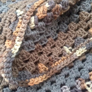 Crocheted Throw Blanket; Afghan- Stillness Neutral Colors- Medium Size- FREE SHIPPING! Ready to Ship- granny square; Gift