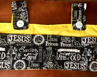 2-Pocket Wheelchair Walker Bag - Handmade Cotton, Elderly Gift