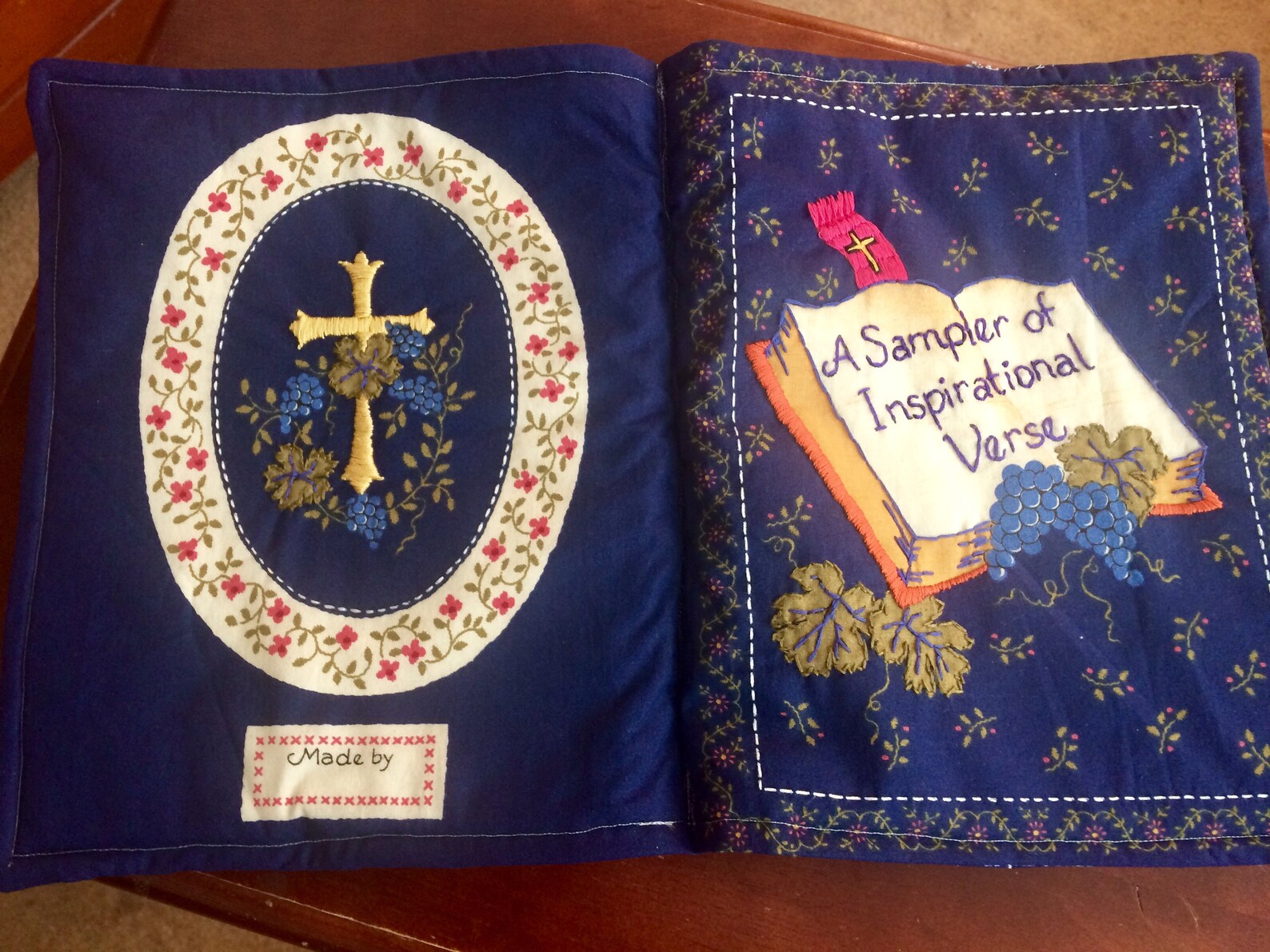 Scripture Fabric Book Bible Verse Embroidered Book Etsy