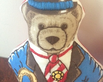 Hand Embroidered Patriotic Bear Pillows – Americana Set of 2