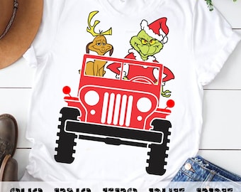 Download Free Grinch in Jeep SVG, PNG, PDF PSD Template