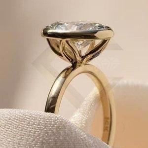 3 CT Oval Cut Moissanite Engagement Ring Bezel Set Moissanite Solitaire Ring Promise Anniversary Ring For Women Lab Grown Statement Ring.