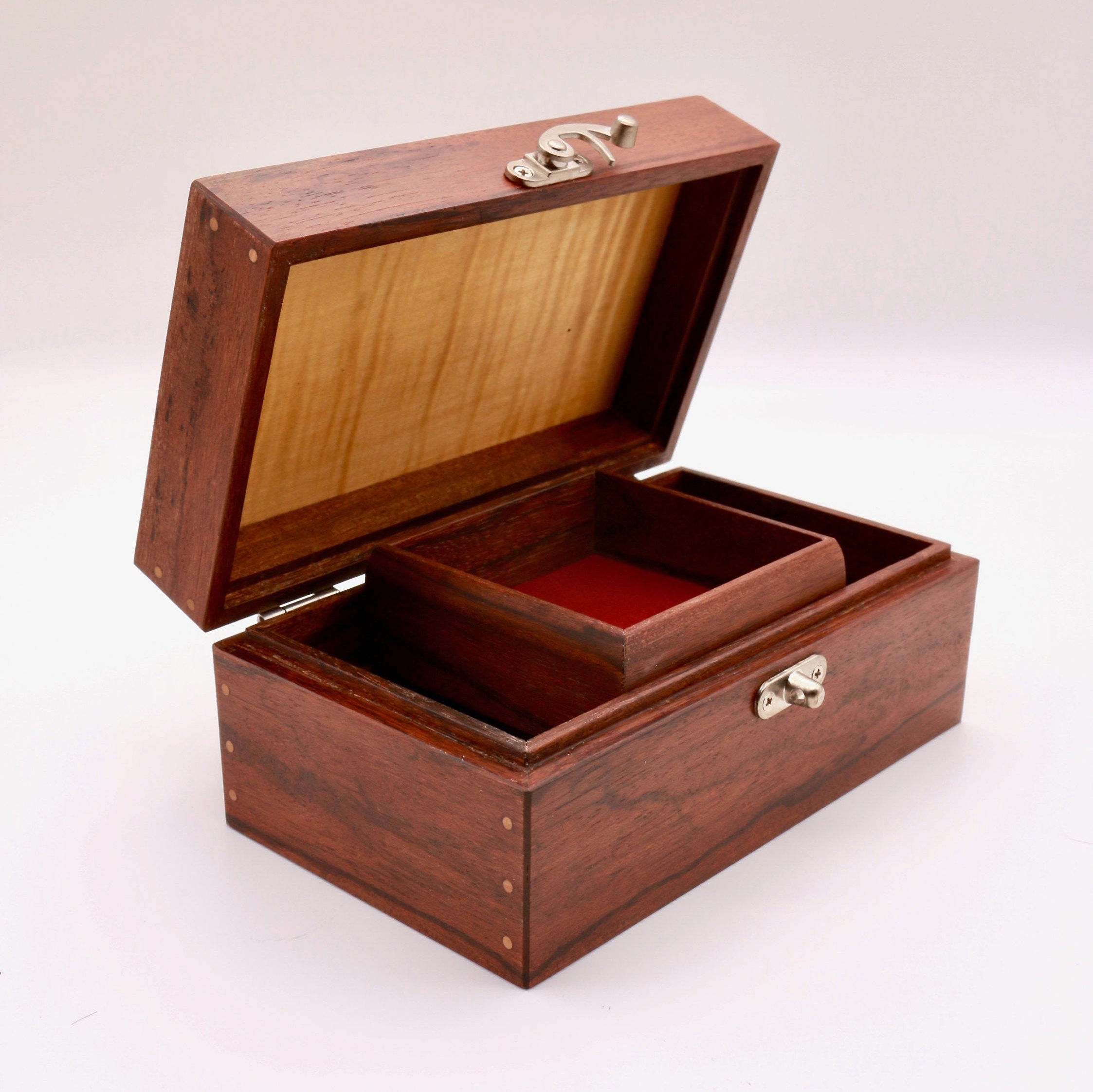 Small Wooden Jewelry Box, Exotic Keepsake Box, Handmade Etsy