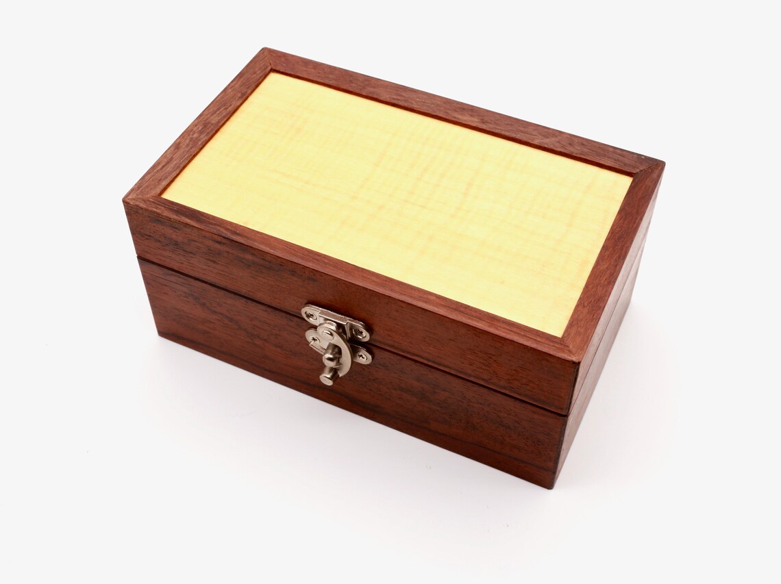 Small Wooden Jewelry Box, Exotic Keepsake Box, Handmade Etsy