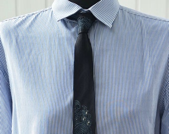 50s 60s Paisley Necktie | Vintage Skinny Tie | Art Deco Necktie | Narrow Tie | 1950s 1960s Necktie
