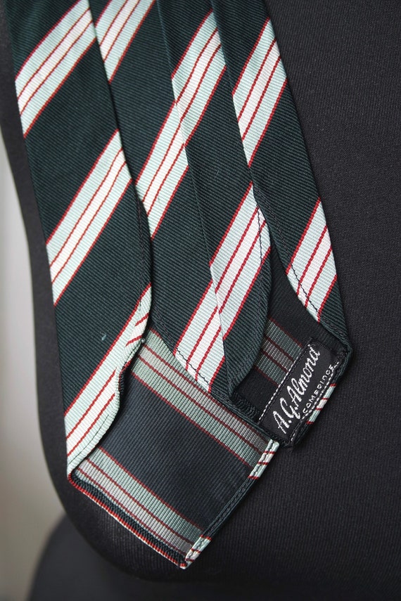 Striped 1950s Tie, 1960s Necktie | Dark Forest Gr… - image 3