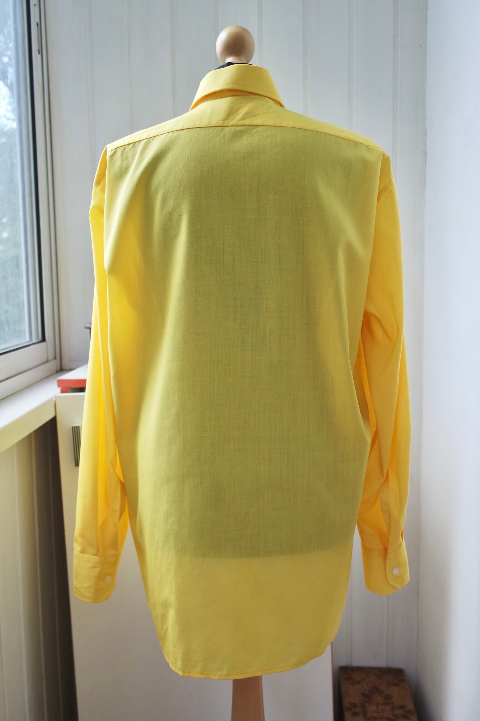 70s Dagger Collar Shirt 1970s Disco Shirt Yellow Shirt Men Etsy