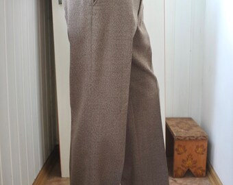 70s Mens Slacks by St Michael, Micro Check, Brown Beige 70s Mens Slacks by St Michael, Micro Check, Brown Beige