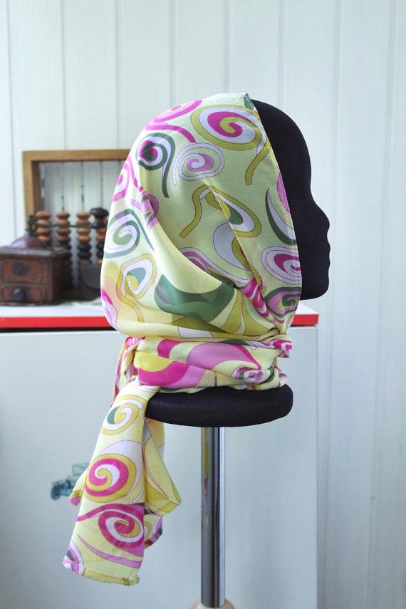 60s 70s Neck Scarf | Groovy Psychedelic Scarf | L… - image 5