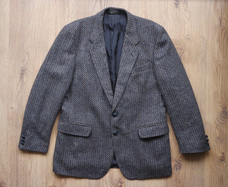 80s Tweed Sports Jacket by St Michael Wool Sport Coat Plus Size Blazer image 1