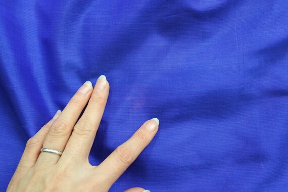 80s Royal Blue Pencil Skirt | Silk Satin Mini Ski… - image 8