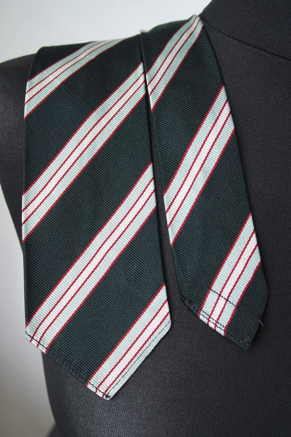 Striped 1950s Tie, 1960s Necktie | Dark Forest Gr… - image 4