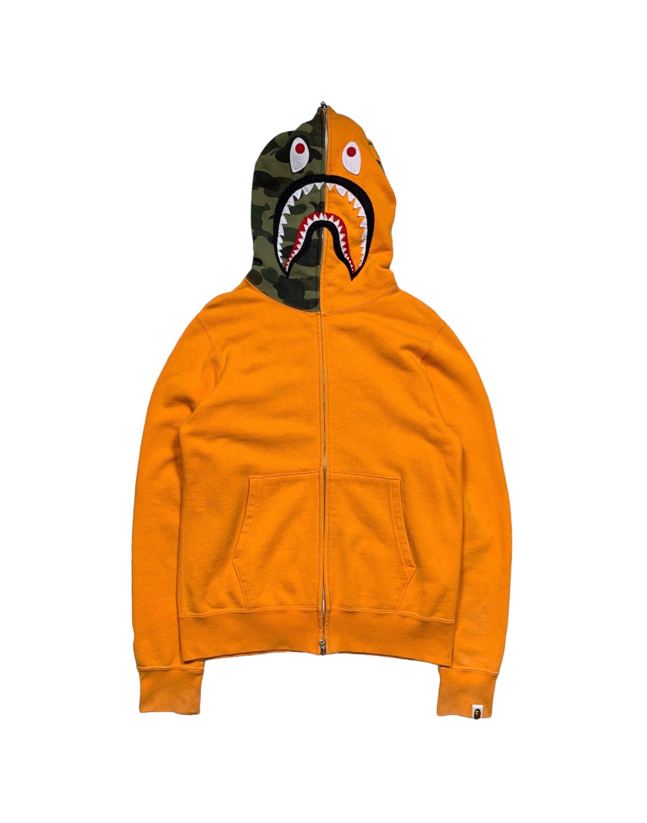 A BATHING APE® Shark-print zip-up Hoodie - Farfetch