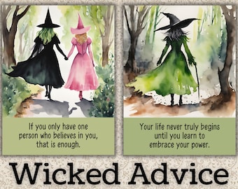 Wicked Inspired Advice Wicked Affirmations Printable Journal Cards Wicked Musical Quote Printable Gift Scrapbook Collage Defying Gravity