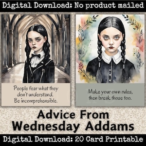 Consigli da Mercoledì Addams Album di ritagli Carte Diario spazzatura Collage Umorismo nero Vintage Ragazza gotica Estetica Morboso Macabro Motivazione Sarcasmo
