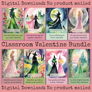 Slecht geïnspireerde Valentijnsdag afdrukbaar digitaal klaslokaal ongewenste dagboek Ephemera cadeaukaartjes collage plakboek afdrukbare kaarten Glinda Musical