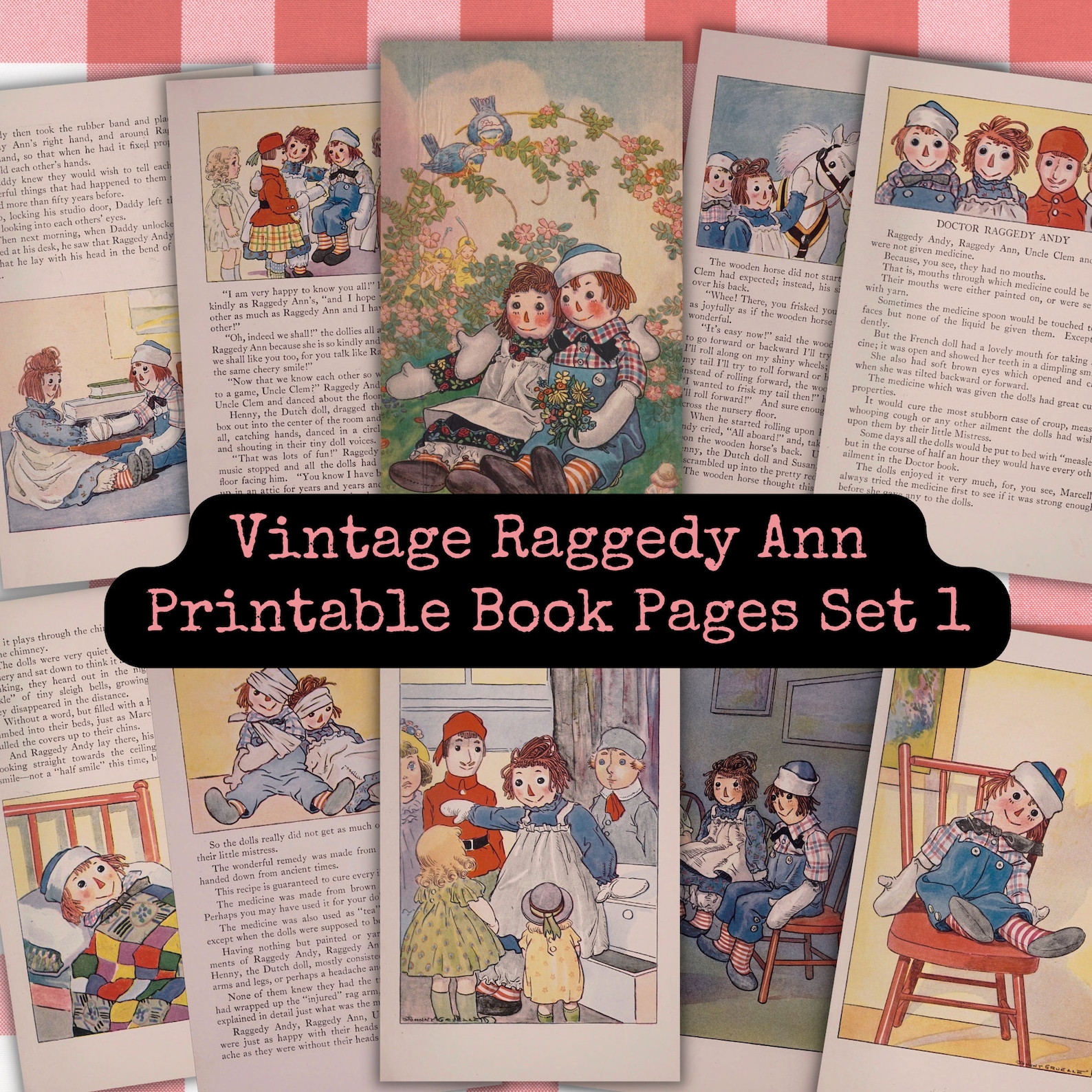 Raggedy Ann Book Pages Vintage Printable Download Set 1 - Etsy