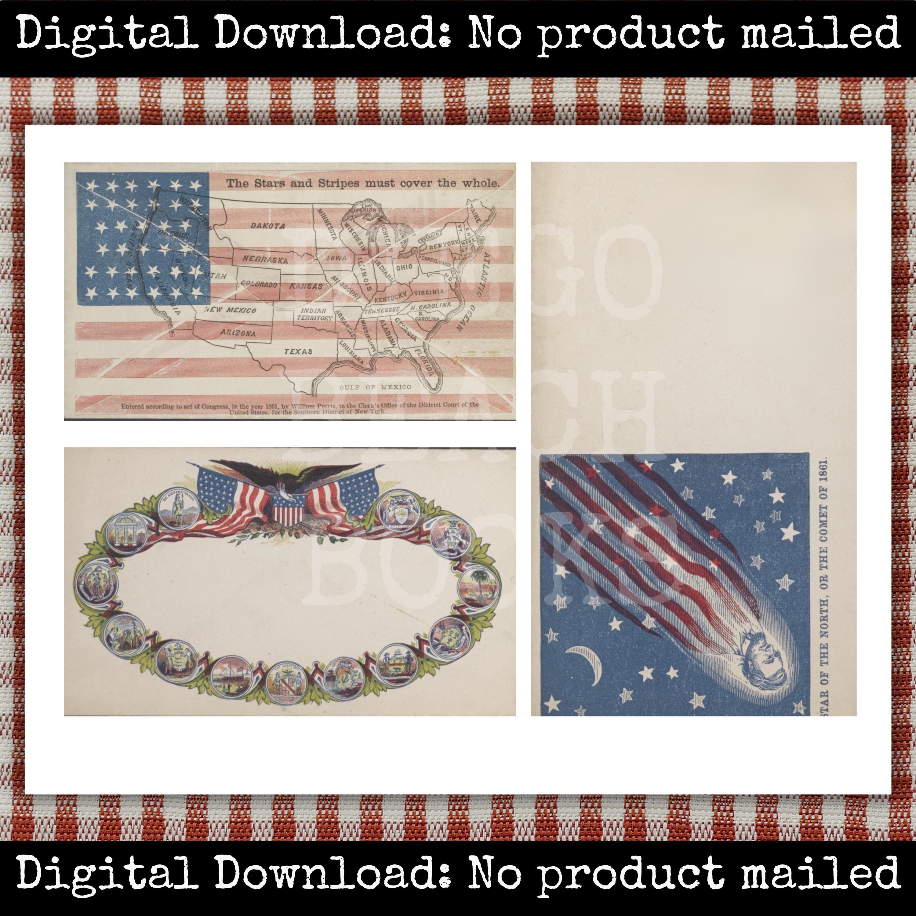 愛国的なエフェメラ ヴィンテージ 1800 年代のアメリカ史コレクション