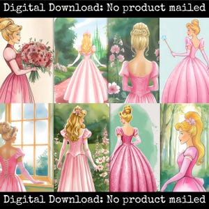 Glinda Image Pack Junk Journal Cards Pink Princess Wizard of Oz Tijdelijke kaart voor scrapbooking Junk Journals en Paper Crafts