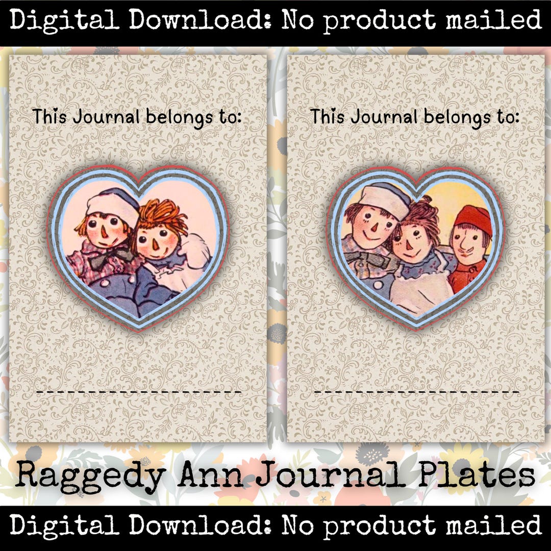 Raggedy Ann Printable Journal Plates Vintage Junk Journal Ephemera - Etsy