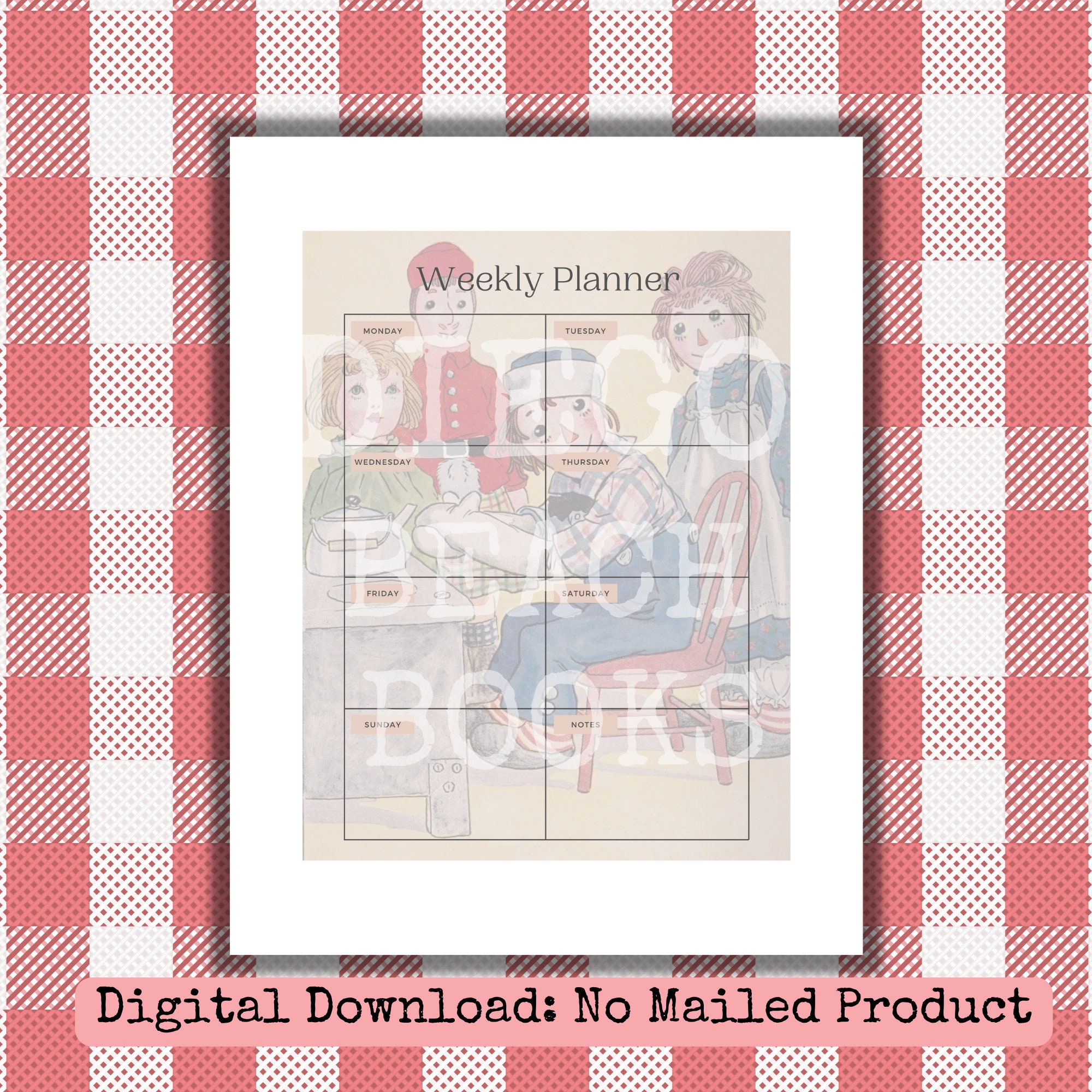 Vintage Raggedy Ann &amp; Andy Printable Planner Pages Five Piece Set ...