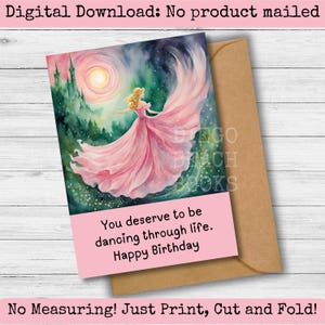 Carte d'anniversaire inspirée des méchants imprimable bricolage Glinda le magicien d'Oz amitié soeur petite amie tante maman fille danse à travers la vie sorcière