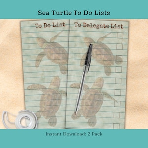 Sea Turtle To-Do List Printable, Ocean Stationery (Digital Download)