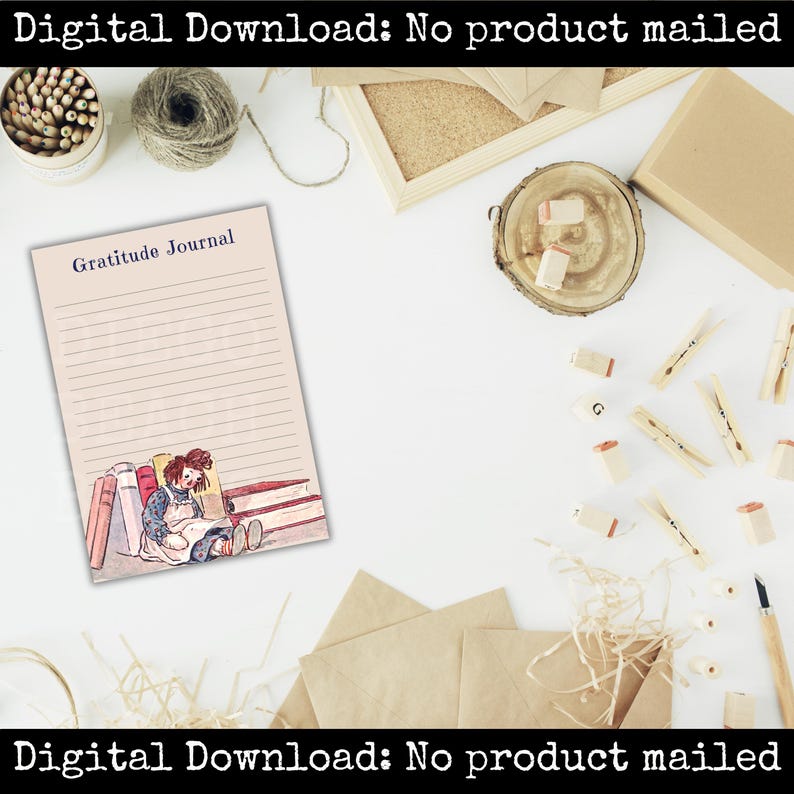 Raggedy Ann Printable Pages Storybook Scrapbook Gratitude Journal Cards ...