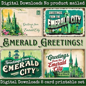 Salutations d'Emerald City Cartes postales magiques d'inspiration vintage du pays d'Oz pour scrapbooking Journal indésirable Happy Mail and Paper Crafts