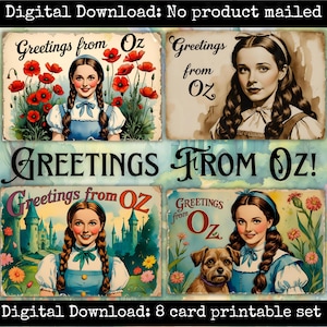 Greetings from Oz Dorothy Edition Printable Wizard of Oz Postcards
