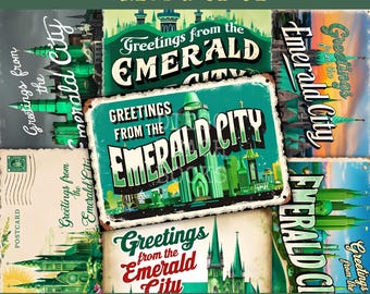 Greetings from Emerald City Printable Post Cards from the Land of Oz