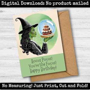 Carte d'anniversaire inspirée du méchant Elphaba Magicien d'Oz amis soeur petite amie tante maman fille joyeux anniversaire Hocus Pocus vous êtes l'accent