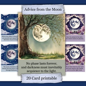 Life Advice From The Moon Printable Junk Journal Cards Scrapbook Ephemera Kit