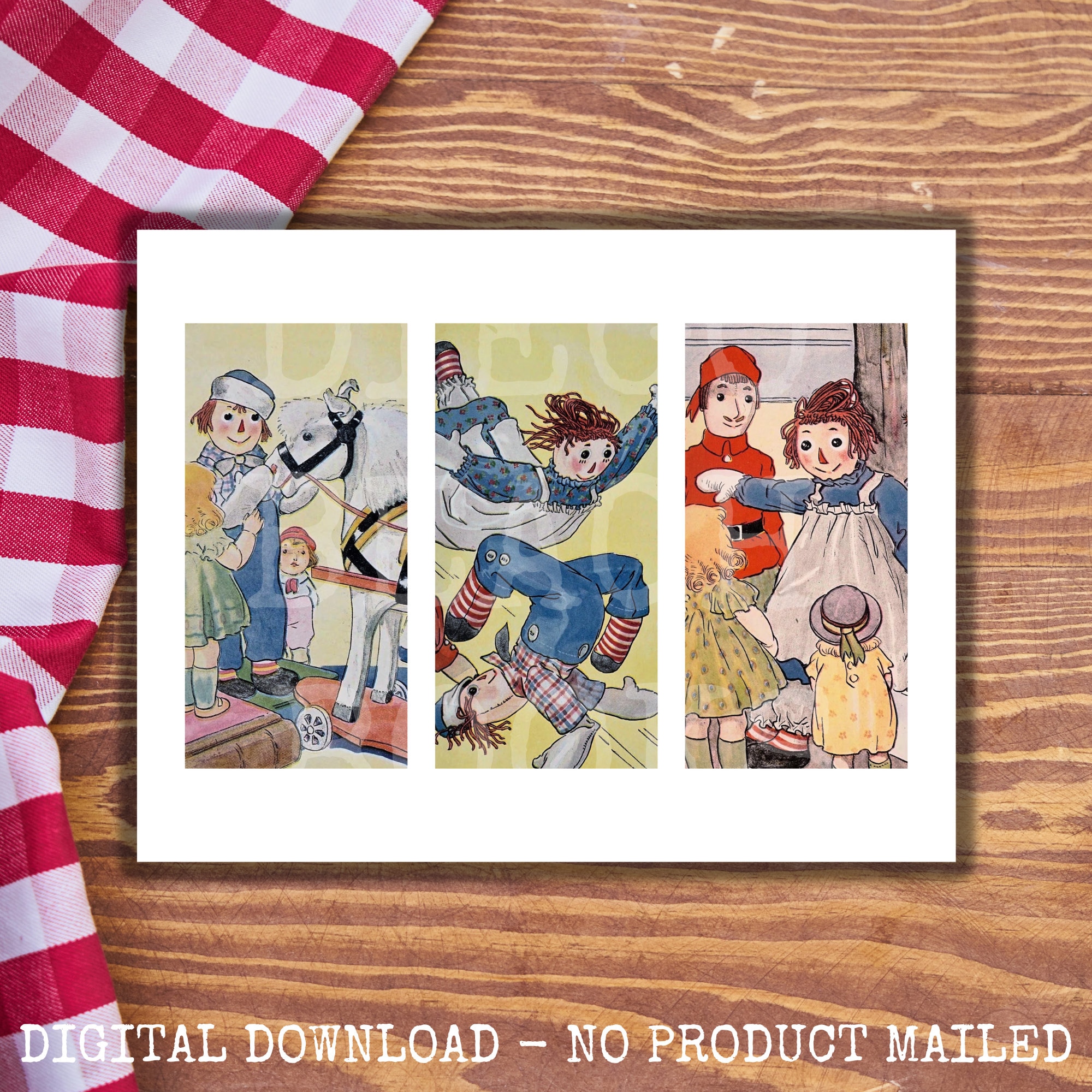 Raggedy Ann Printable Vintage Bookmarks, Printable Bookmarks, Junk ...