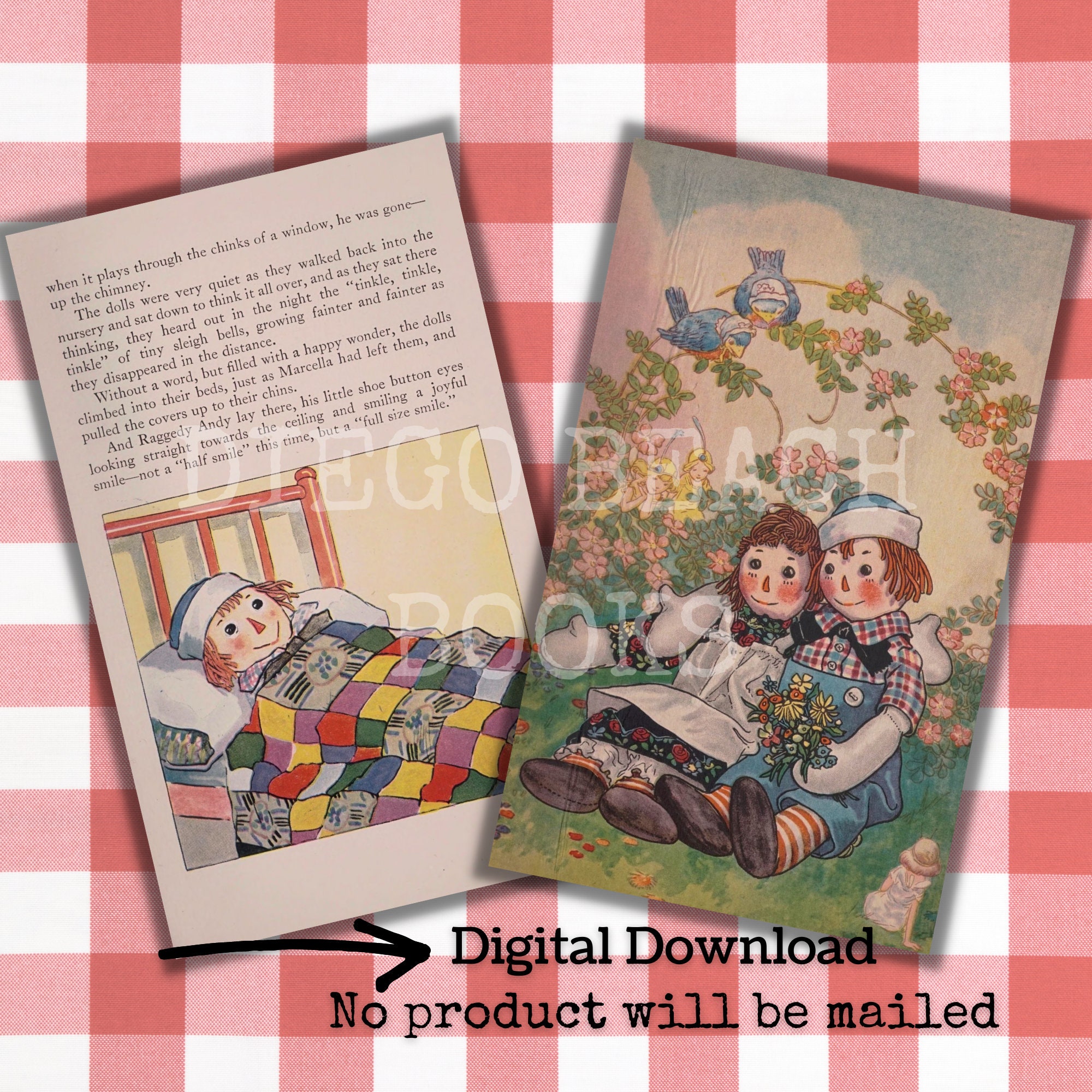 Raggedy Ann Book Pages Vintage Printable Download Set 1 Vintage Raggedy ...