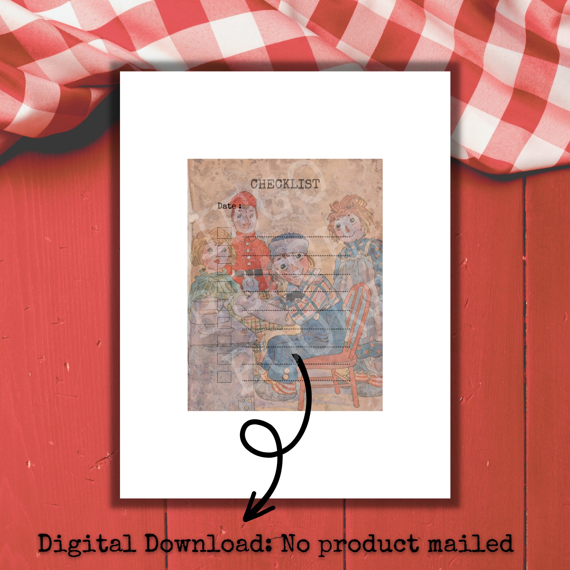 Raggedy Ann Vintage Printable Checklist Set, Vintage Raggedy Ann ...