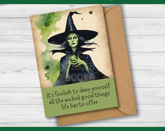 Wizard of Oz Wicked Witch of the West Printable Encouragement Card Birthday Party Supplies Happy Mail