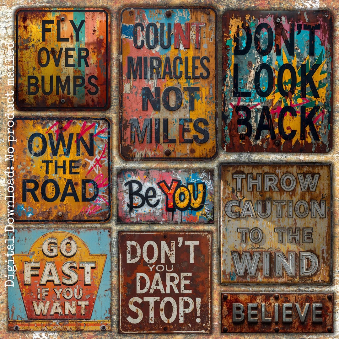 Grungy Sign Printable Life Quote Retro Grunge Scrapbook Cards Art ...