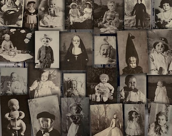 Spooky Dolls Printable Image Pack Vintage Creepy Ephemera