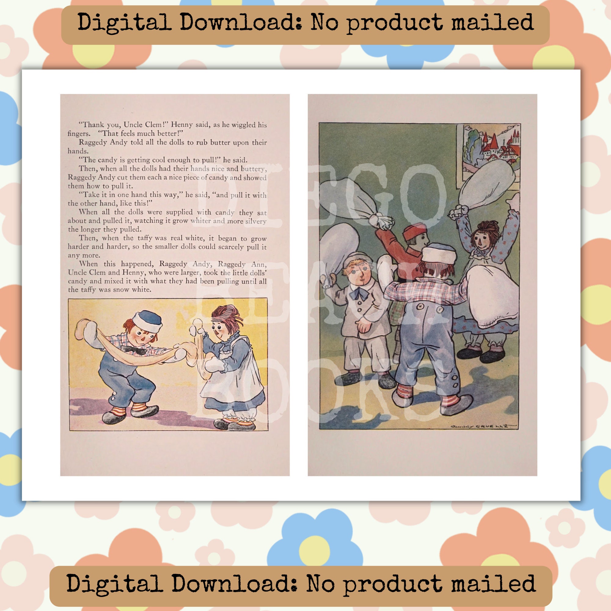 Raggedy Ann Book Pages Vintage Printable Download Set 2, Vintage ...