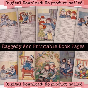 Raggedy Ann Book Pages Printable Set Set 1