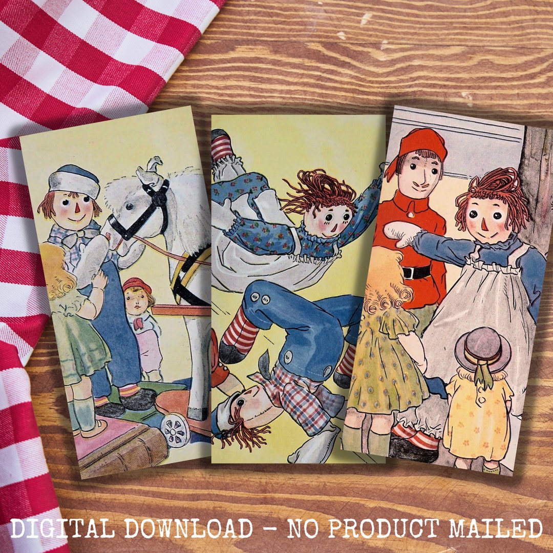 Raggedy Ann Printable Vintage Bookmarks, Printable Bookmarks, Junk ...