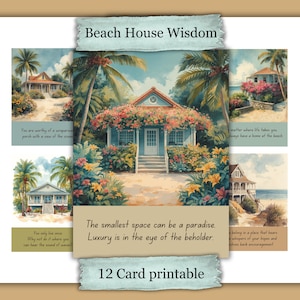 Life Advice from a Beach House Printable Nautical Scrapbook Cards Ocean Junk Journal Kit
