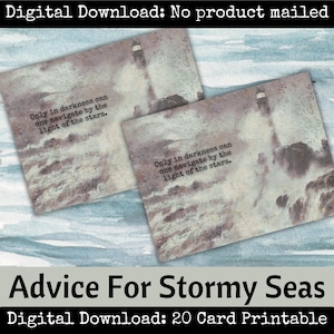 Affirmations Stormy Seas Cartes de scrapbooking Journal indésirable Éphémères océan Cartes Oracle nautiques Plage Mer Phare Étiquettes cadeaux DIY Feuilles de collage