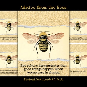 Life Advice from the Bees Printable Scrapbook Cards Junk Journal Kit Garden Ephemera
