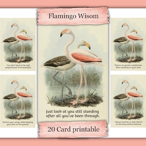 Life Advice from a Flamingo Printable Scrapbook Cards Tropical Junk Journal Kit