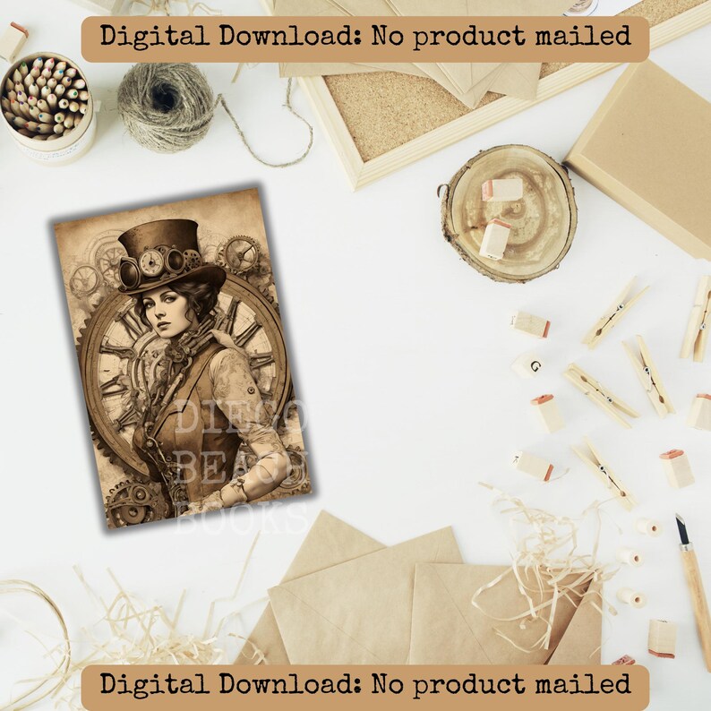 Steampunk Beauties Printable Image Pack Victorian Steampunk Junk ...