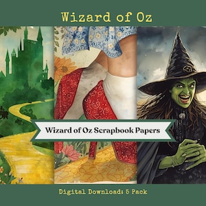 Wizard of Oz Scrapbook Pages Printable Junk Journal Kit Collage Sheets Art Journal Prints